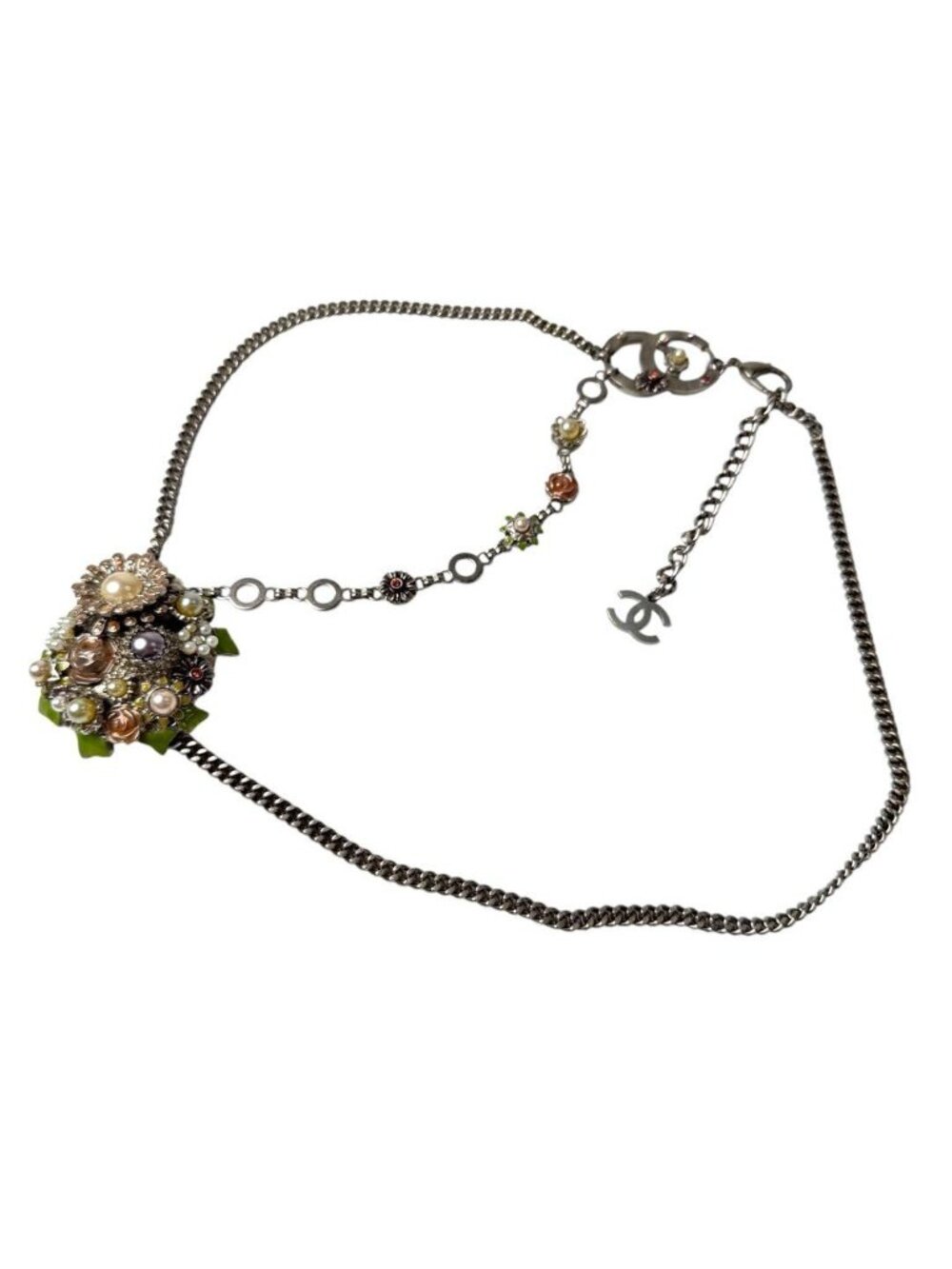 Chanel 05P Floral Chain Belt Necklace 2-Way CC Logo - Picture 11 of 14
